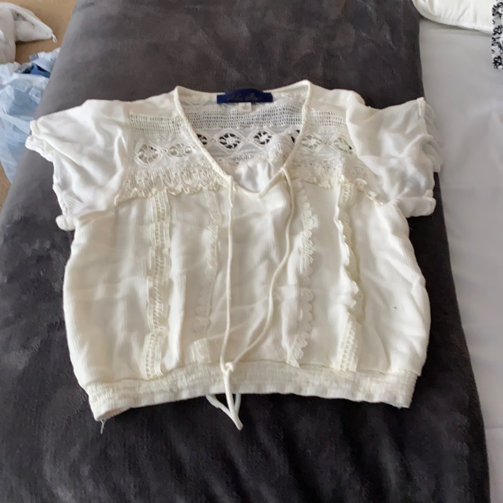 White Boho Crop Top